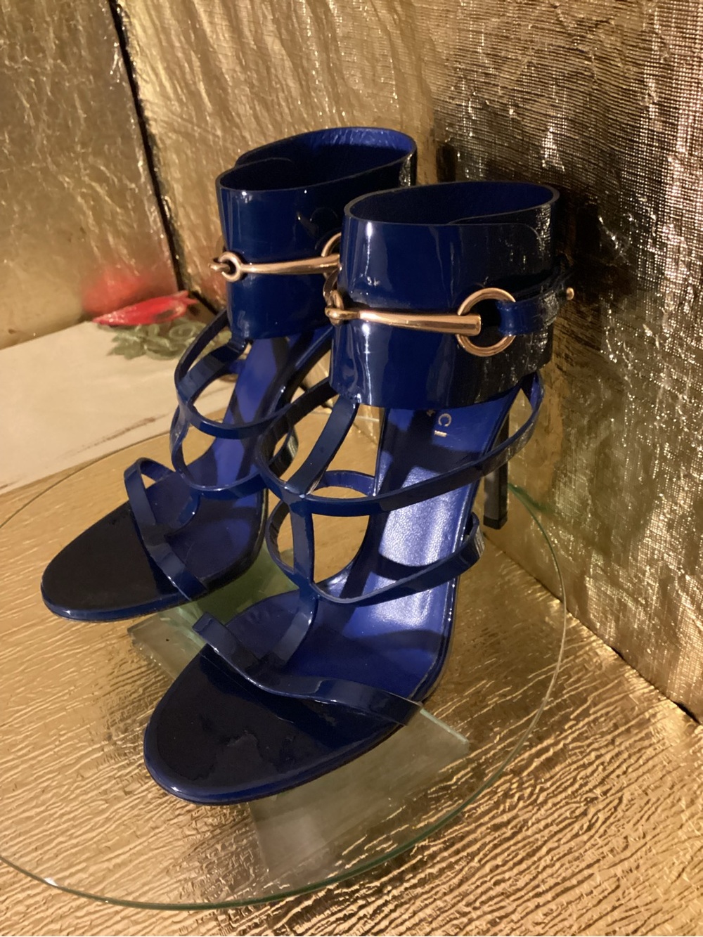 Gucci Blue Strappy High Heel Sandals - Picture 3 of 7